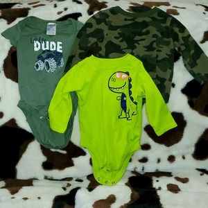 2 onesie's & 1 long sleeve shirt